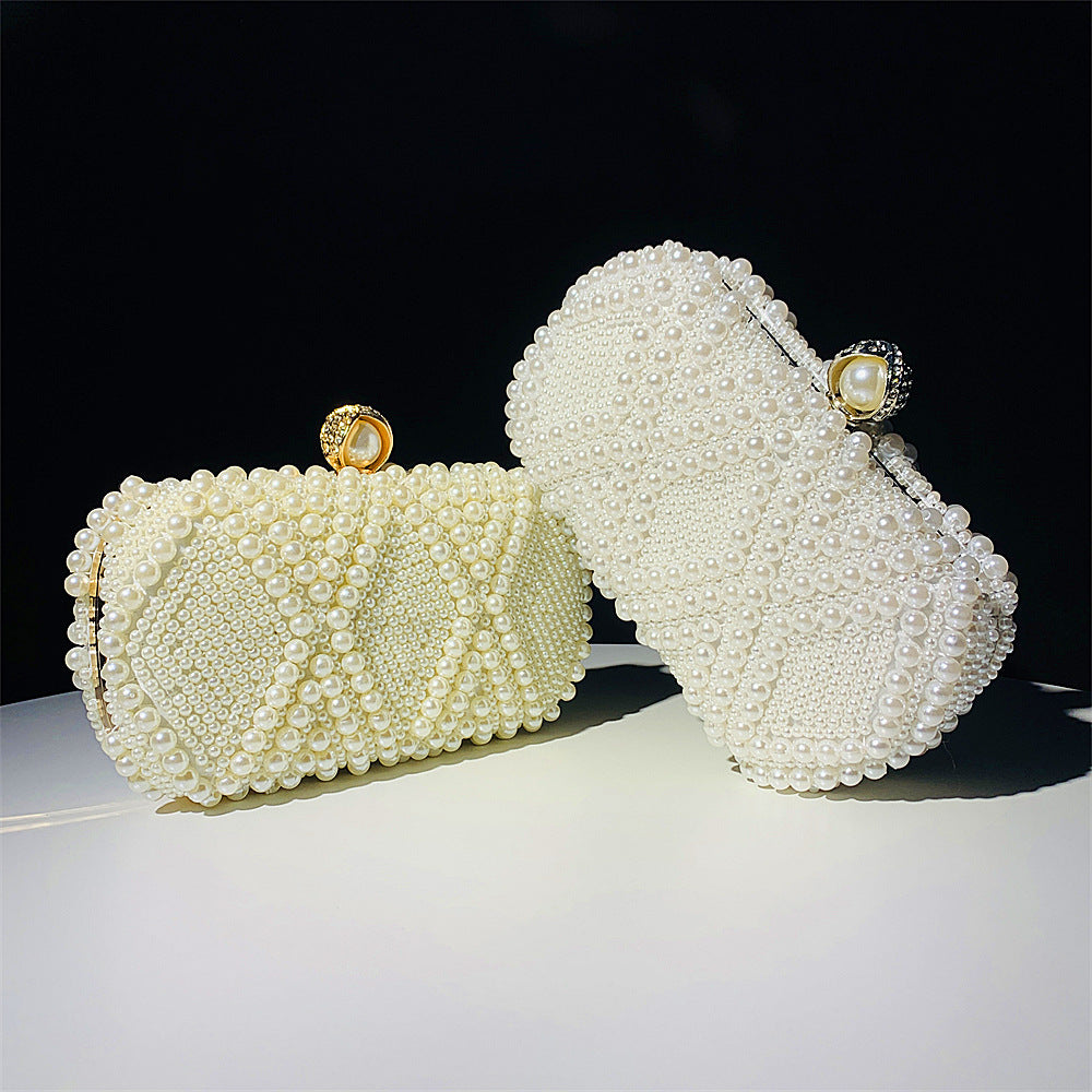 Hand-Beaded Pearl Evening Elegance Handbag (MAC286)