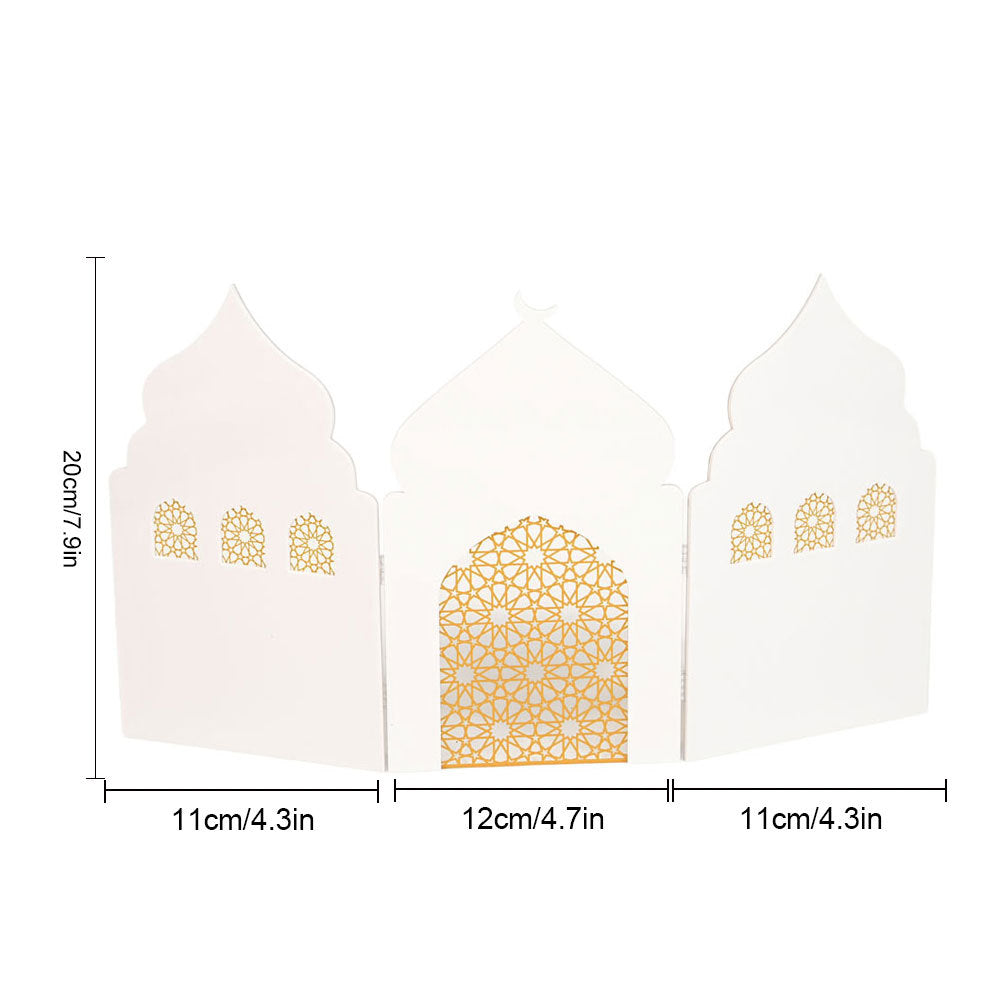 Islamic Acrylic Folding Screen Hollow Pattern Desktop Decor (MAC402)