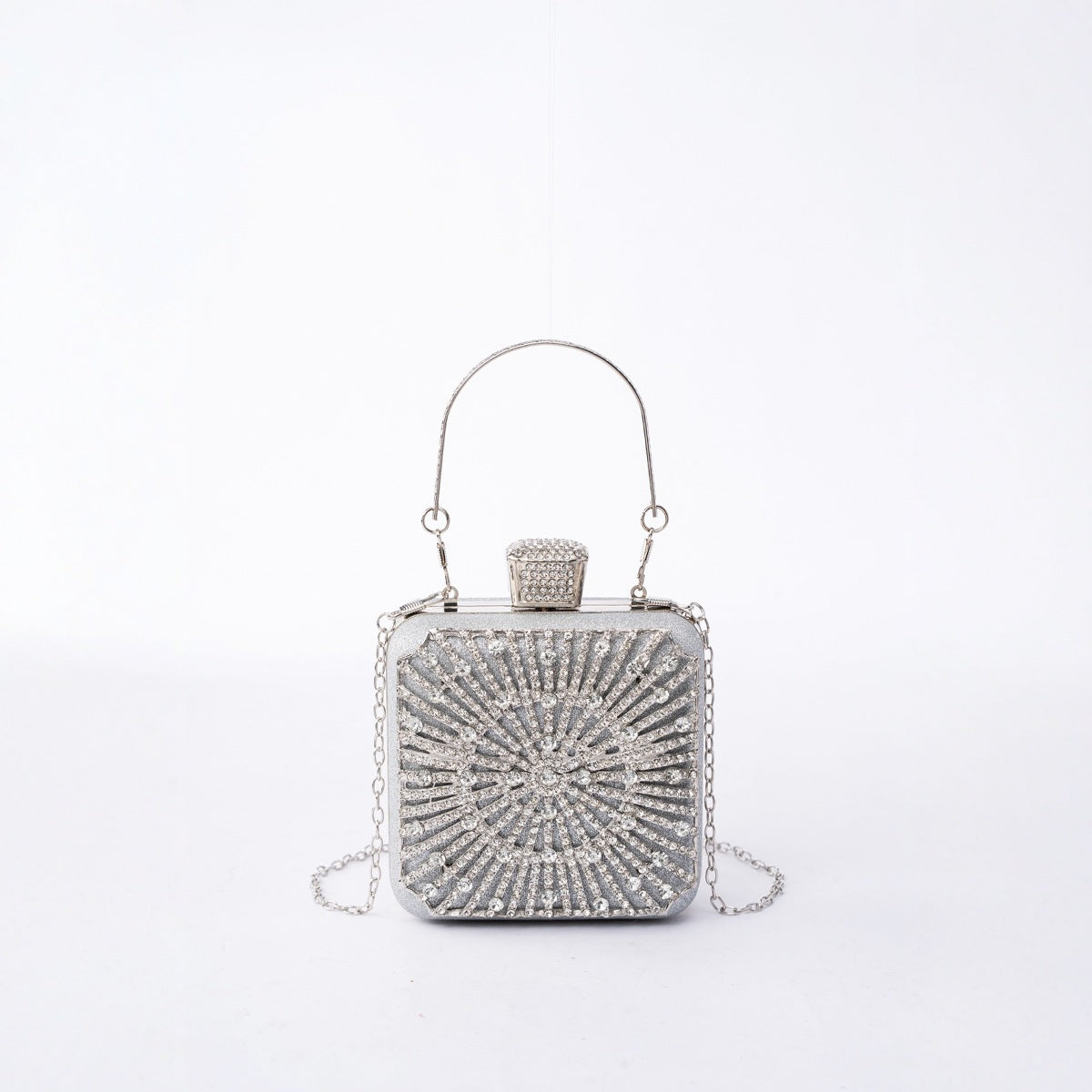 Elegance Brilliant Diamond Bag - Handcrafted Evening Box Bag for Soirées & Weddings (MAC269)