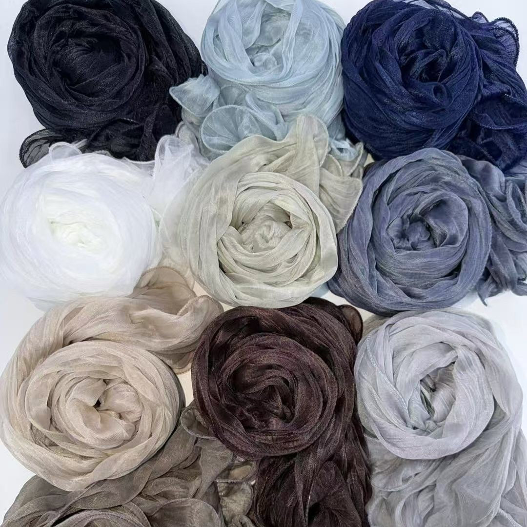 Crinkle Organza Hijab Scarf(MH222)