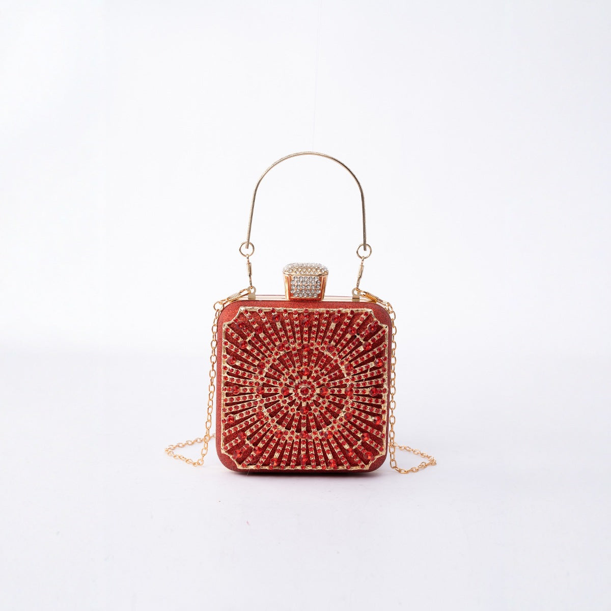 Elegance Brilliant Diamond Bag - Handcrafted Evening Box Bag for Soirées & Weddings (MAC269)