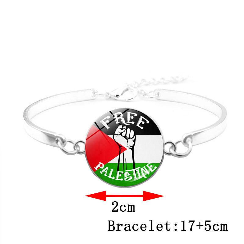 Free Palestine Bracelet | Palestinian Flag Keffiyeh Bracelet (MAC081)