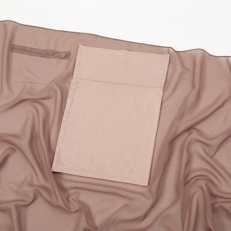 Magnetic Chiffon Instant Hijab | Easy-Wear Square Scarf with Anti-Slip Magnetic Closure(MH152)