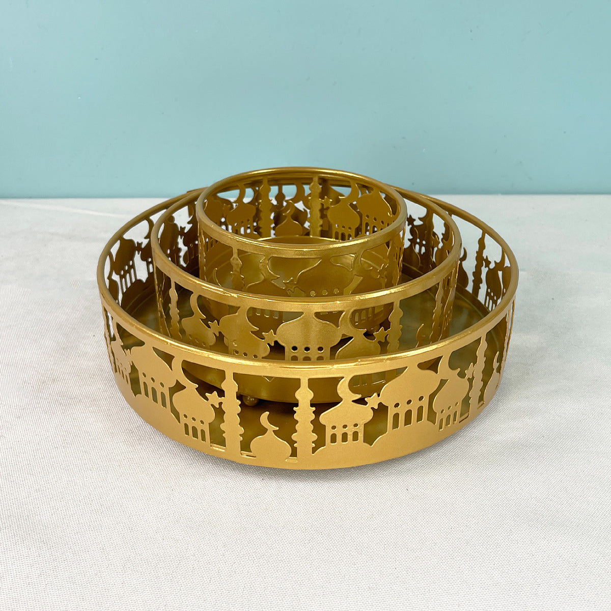 Festive Ramadan Iron Tray Candy Box 3-Piece Set (MAC382)