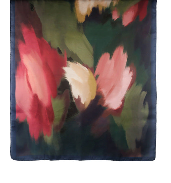 Satin Silk Printed Hijab Scarf(MH217)