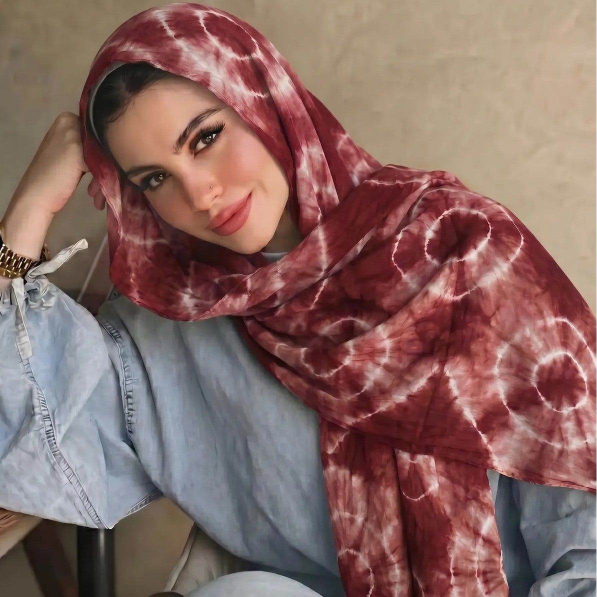 Tie-Dye Hijab Scarf(MH225)
