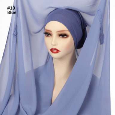 Magnetic Chiffon Instant Hijab | Easy-Wear Square Scarf with Anti-Slip Magnetic Closure(MH152)