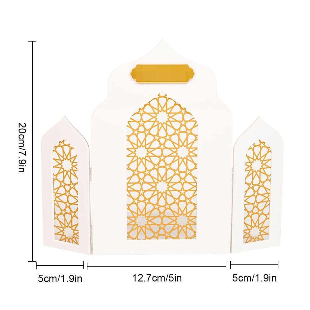 Islamic Acrylic Folding Screen Hollow Pattern Desktop Decor (MAC402)