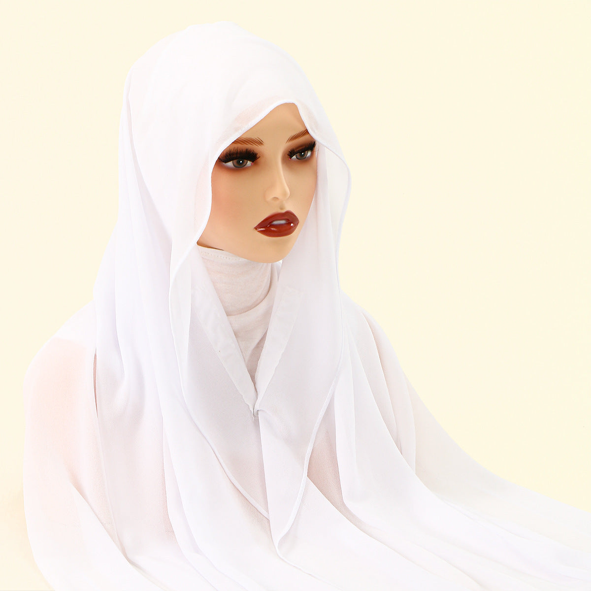 Instant Chiffon Hijab with Magnetic Closure & Ties(MH207)