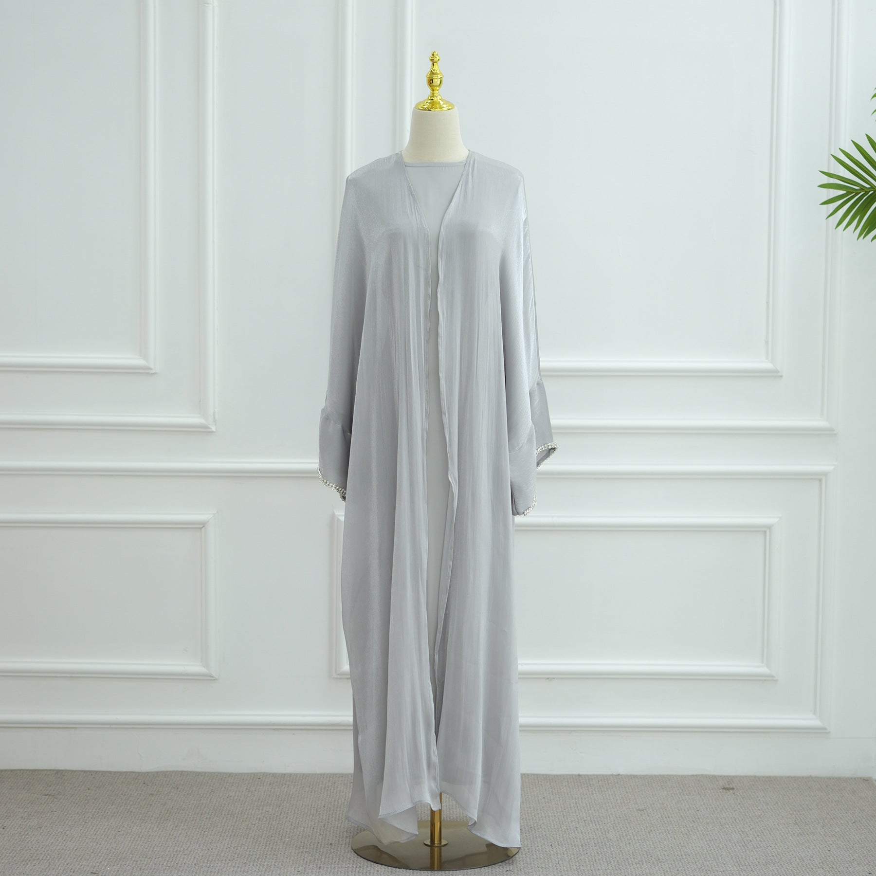 Luxe Beaded Cardigan Abaya |  Modest Luxury Evening Wear Beading-Embellished Robes (MOA195)