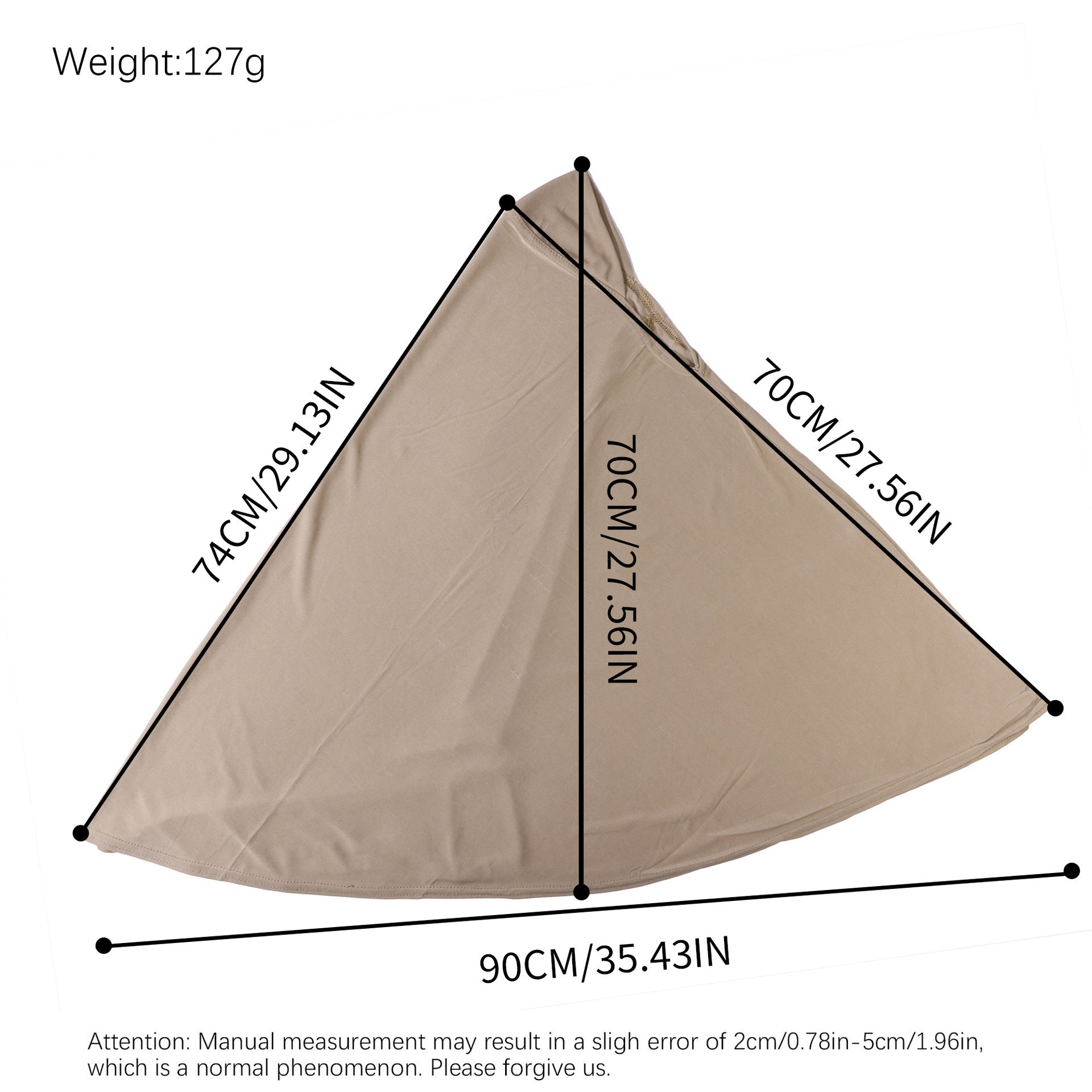 Crystal Linen Round Edge Khimar Hijab(MK028)