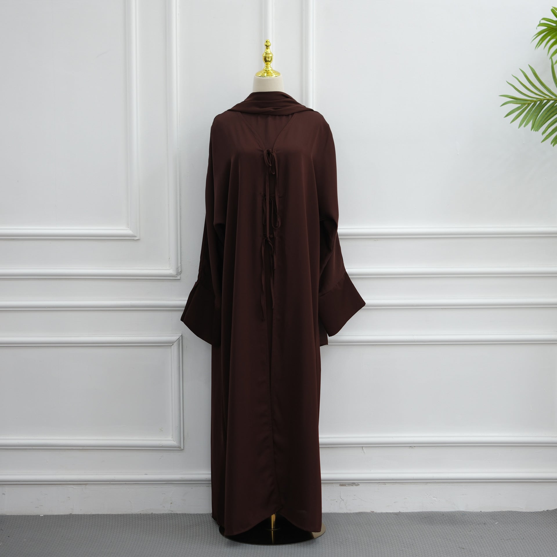 Nida Three-Piece Open Abaya Set(MOA340)