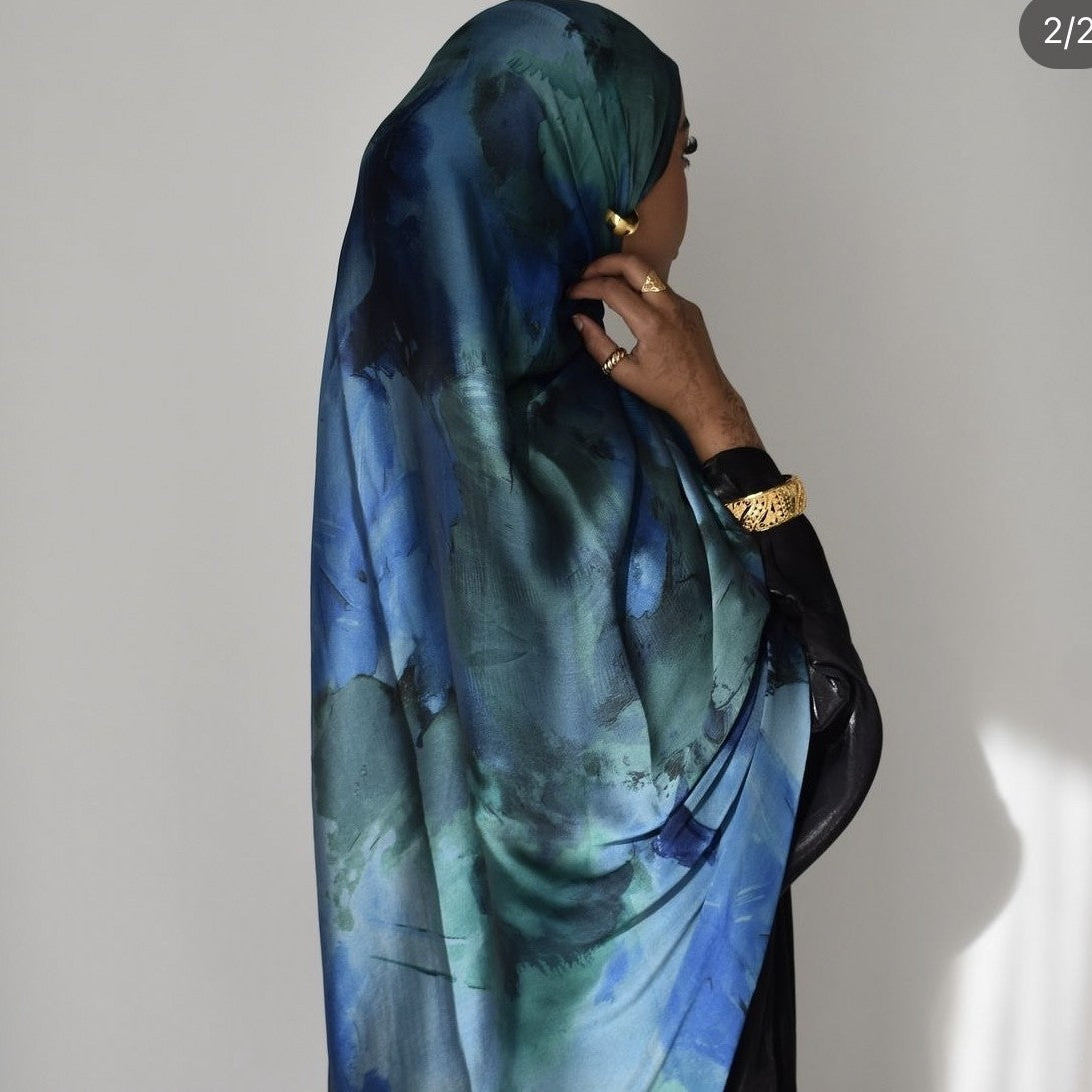 Elegance Satin Marble Print Hijab (MH172)