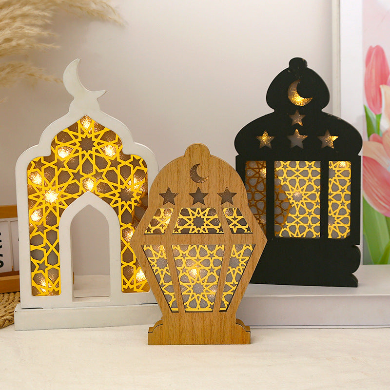 Eid Wooden LED Decorative Desktop Ornaments (MAC395)