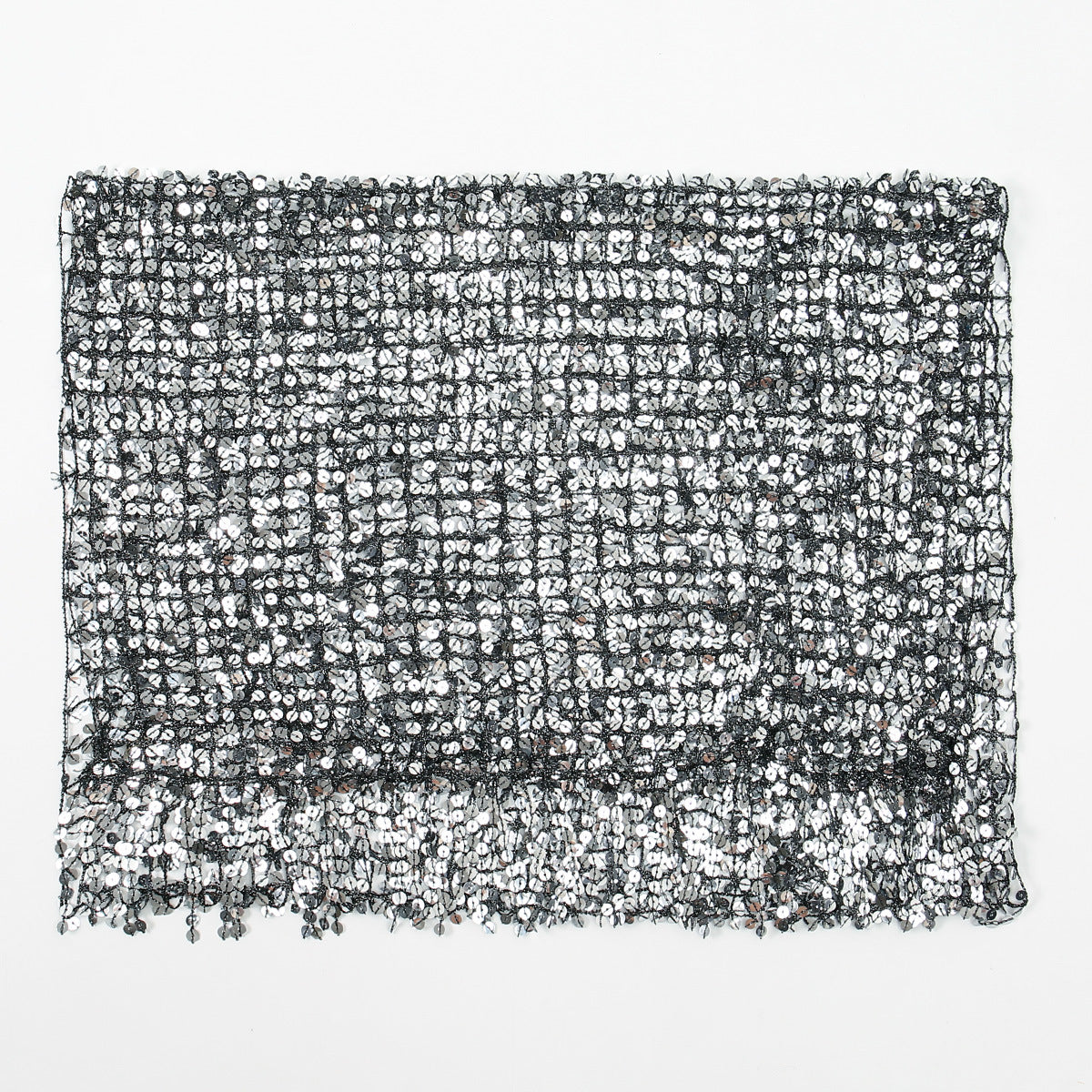 Sequin Mesh Shawl Hijab with Fringe(MH206)