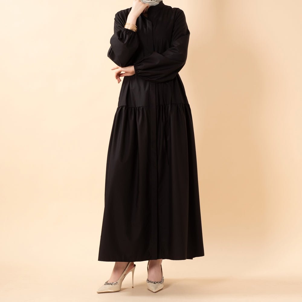 A - Line Trench Shirt Maxi Dress with Pockets(MA422) - Mariam's Collection