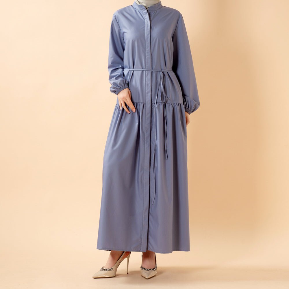 A - Line Trench Shirt Maxi Dress with Pockets(MA422) - Mariam's Collection