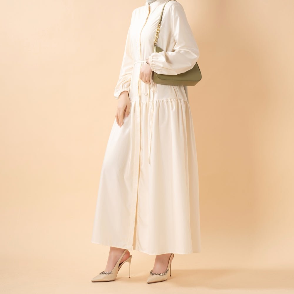 A - Line Trench Shirt Maxi Dress with Pockets(MA422) - Mariam's Collection