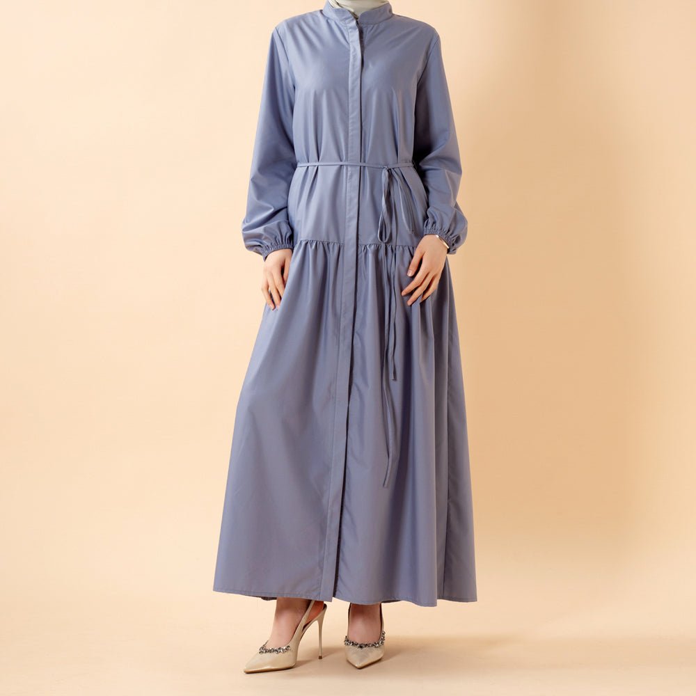 A - Line Trench Shirt Maxi Dress with Pockets(MA422) - Mariam's Collection