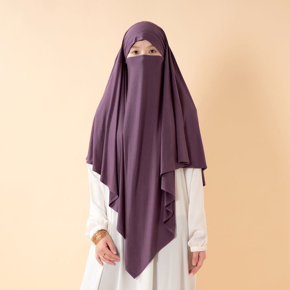 Premium Lenzing™ Modal Khimar with Integrated Face Veil (MK029)