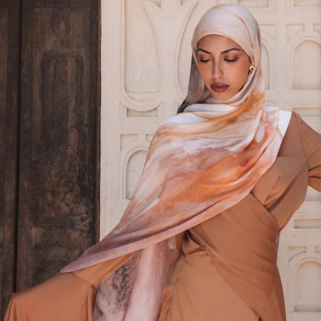 Printed Cotton Hijab Scarf | Soft Breathable Long Headscarf(MH201)