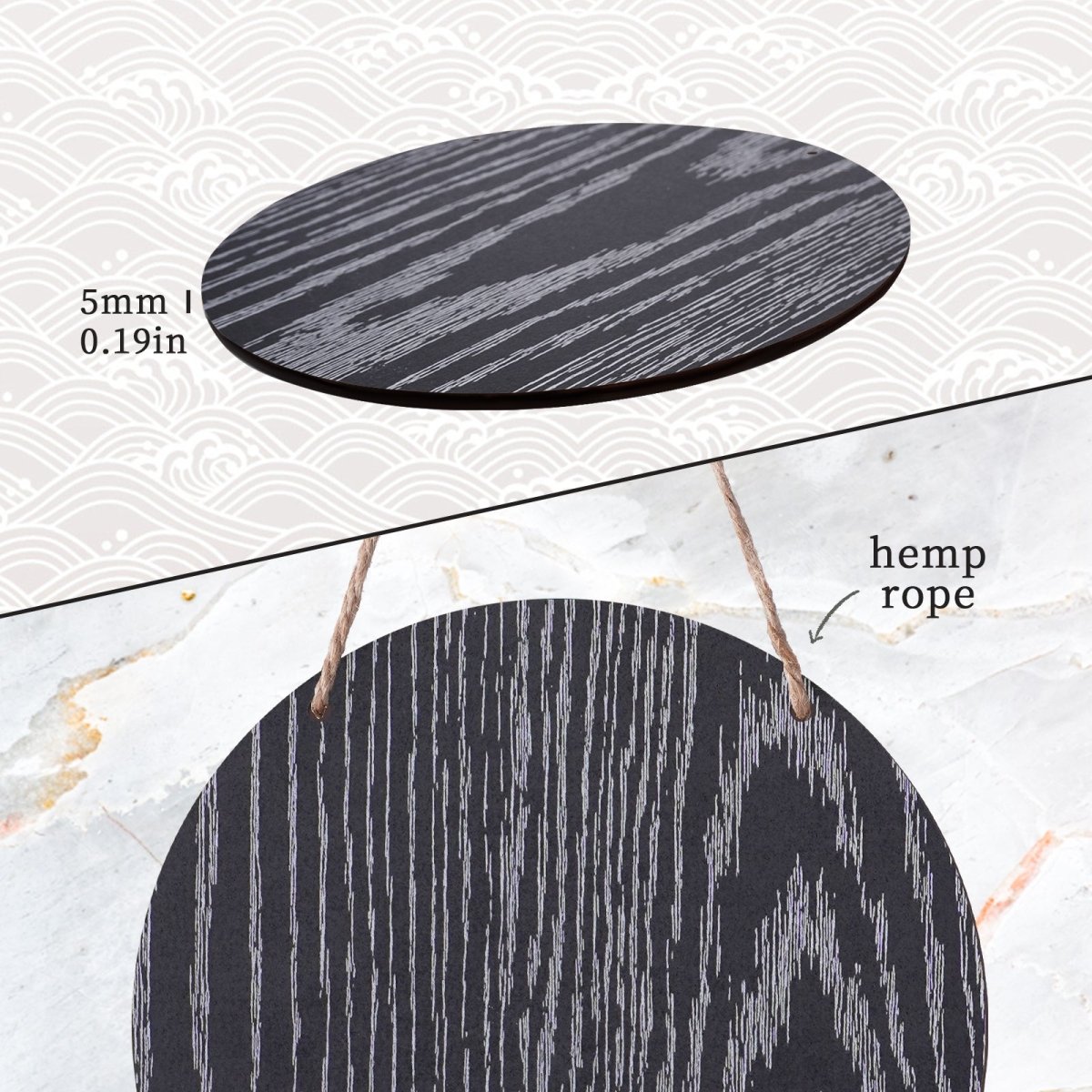 Arabic Calligraphy Art Decor Islamic Wooden Round Wall Hanging (MAC408) - Mariam's Collection