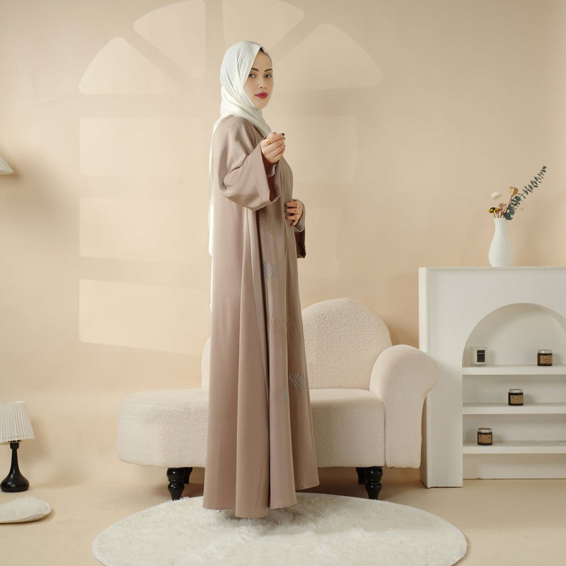 Archive Piece 3D Embroidery Abaya With Geometric Beads - MP004 (Size M Only) - Mariam's Collection
