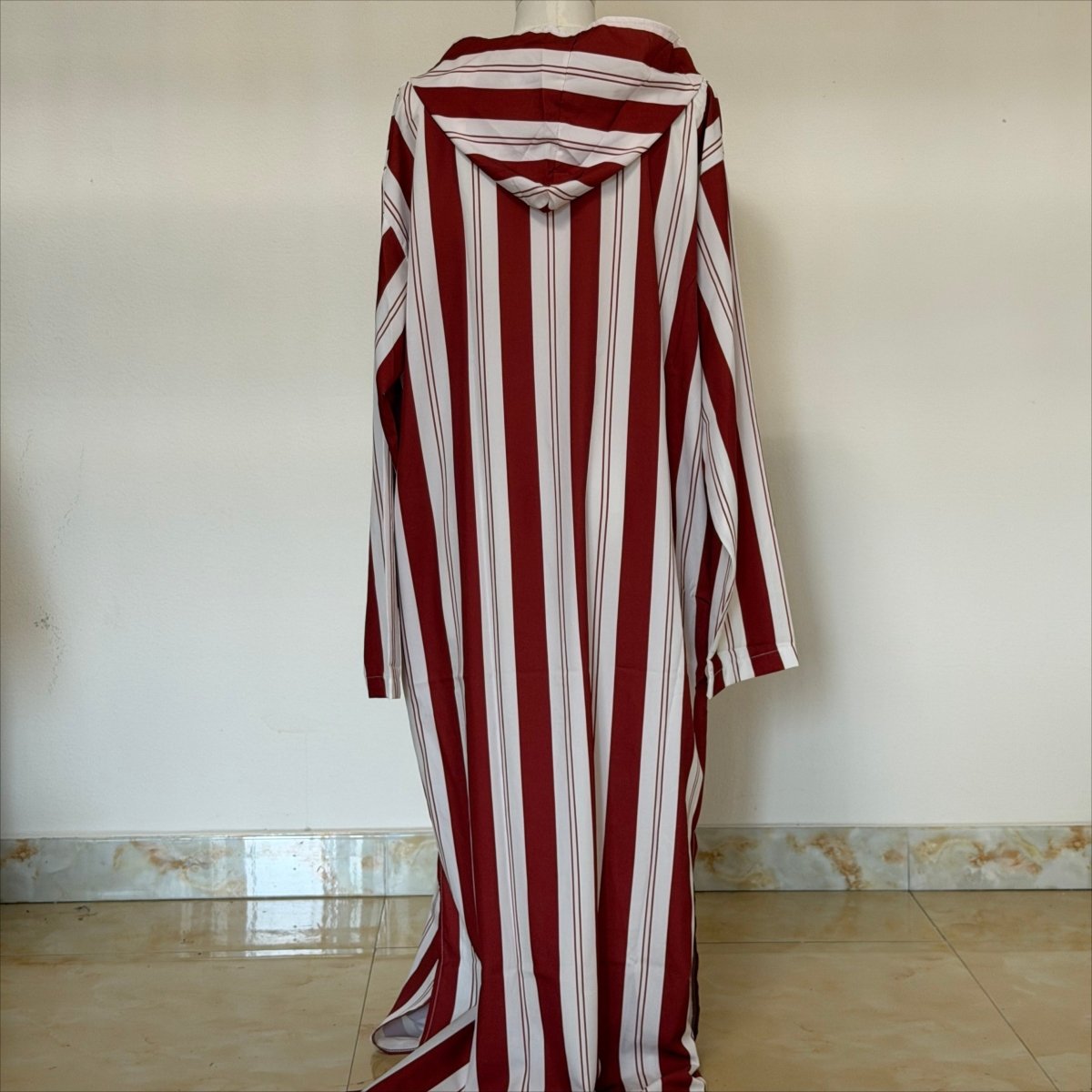Archive Piece Striped Hooded Half-Zip Maxi Kaftan - MP060 (Size L Only) - Mariam's Collection