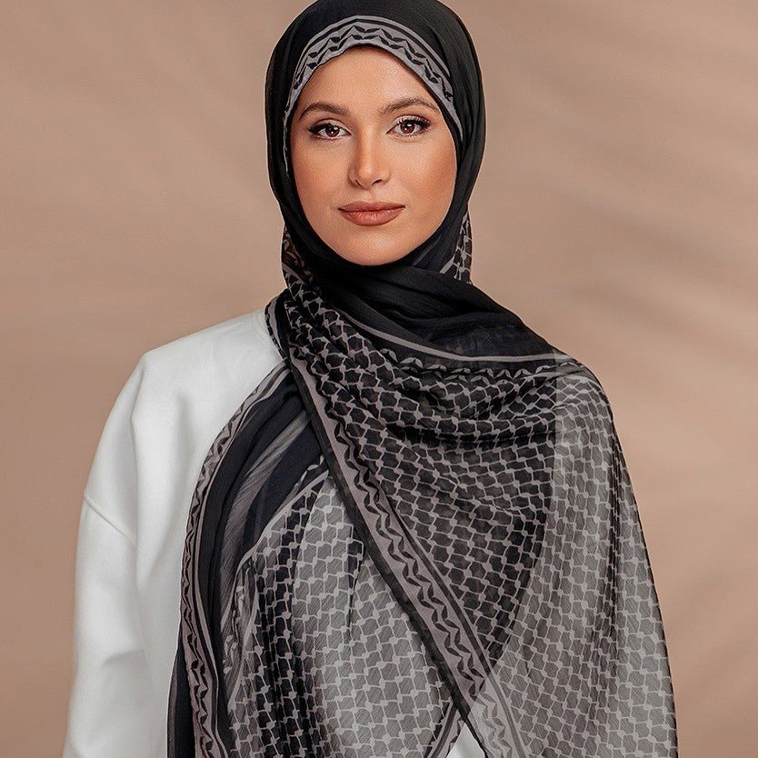 Artisan - Dyed Printed Versatile Hijab‌ (MH169) - Mariam's Collection