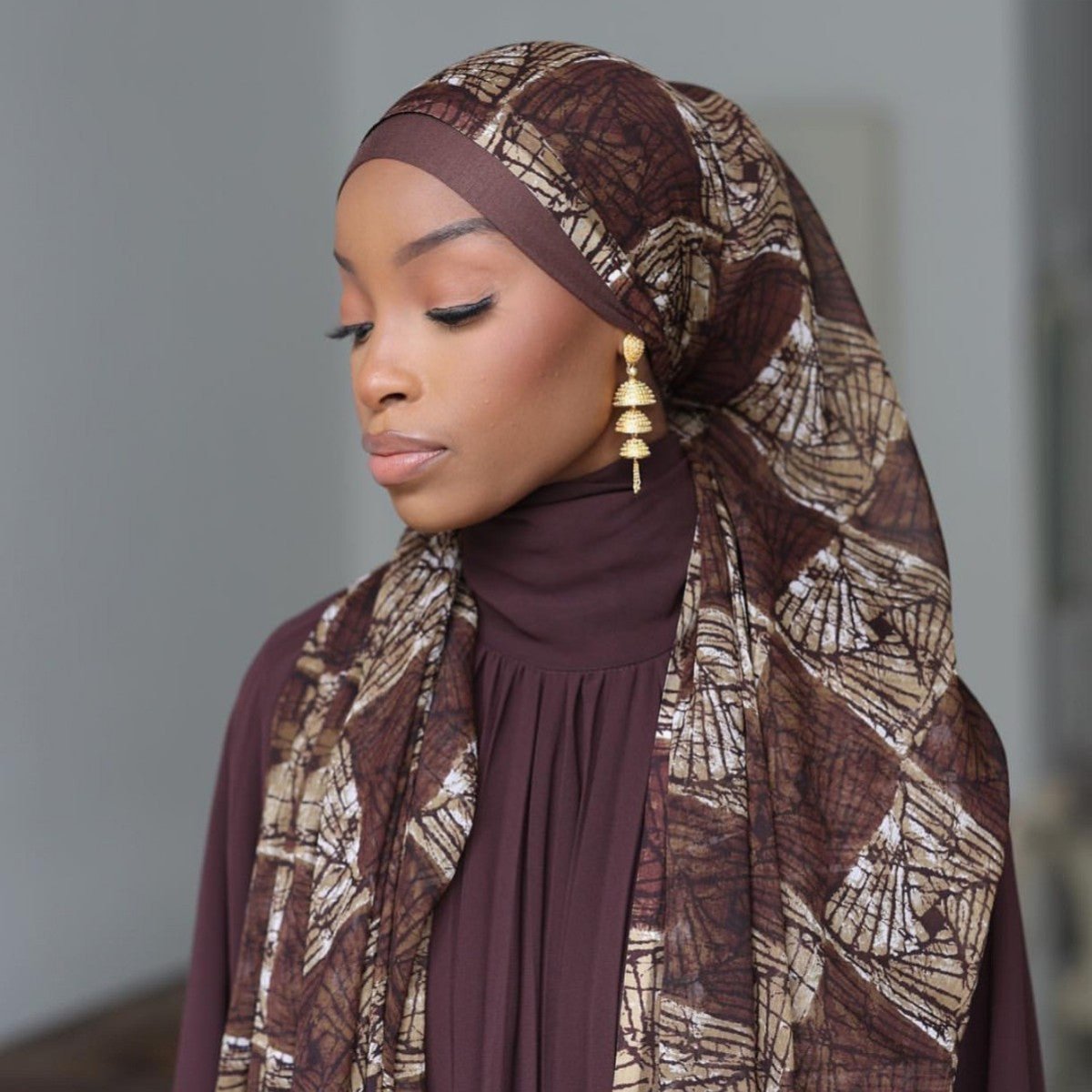 Artisan - Dyed Printed Versatile Hijab‌ (MH169) - Mariam's Collection