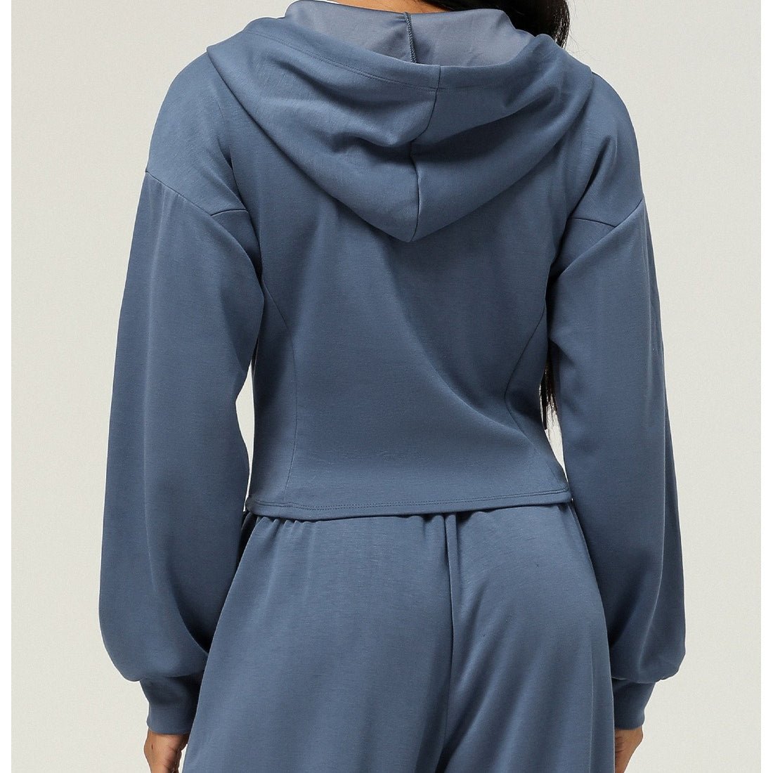 Athletic Zip - Up Hoodie Jacket | Cinched Waist Yoga Top with Pockets(MS169) - Mariam's Collection