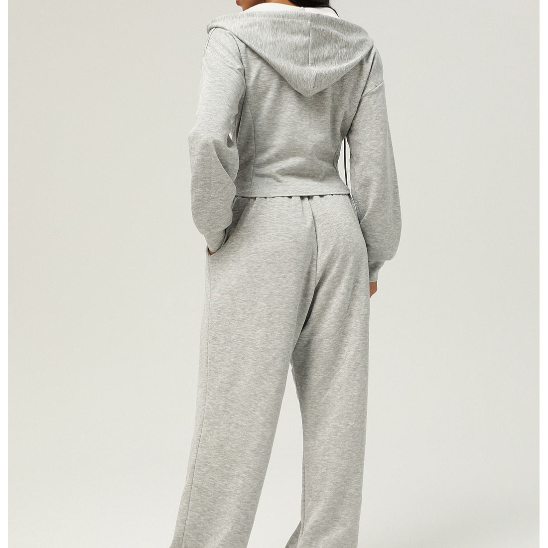 Athletic Zip - Up Hoodie Jacket | Cinched Waist Yoga Top with Pockets(MS169) - Mariam's Collection