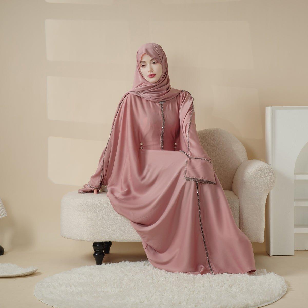 Batwing Abaya With Matching Hijab | Batwing Sleeve Abaya (MA041) - Mariam's Collection