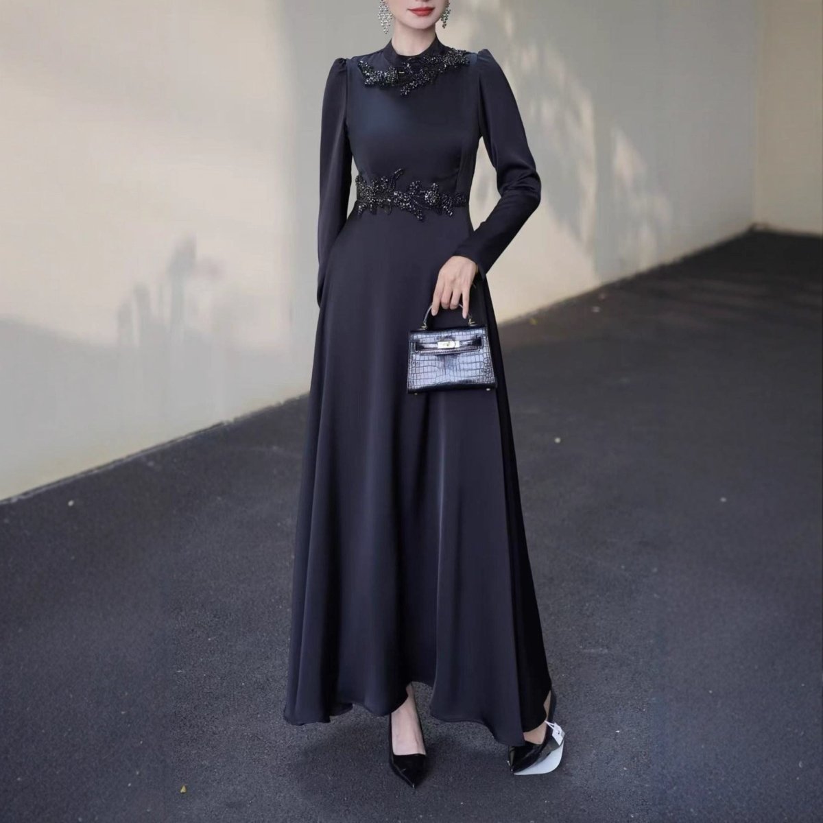 Beaded Embellished Maxi Dress(MS365) - Mariam's Collection