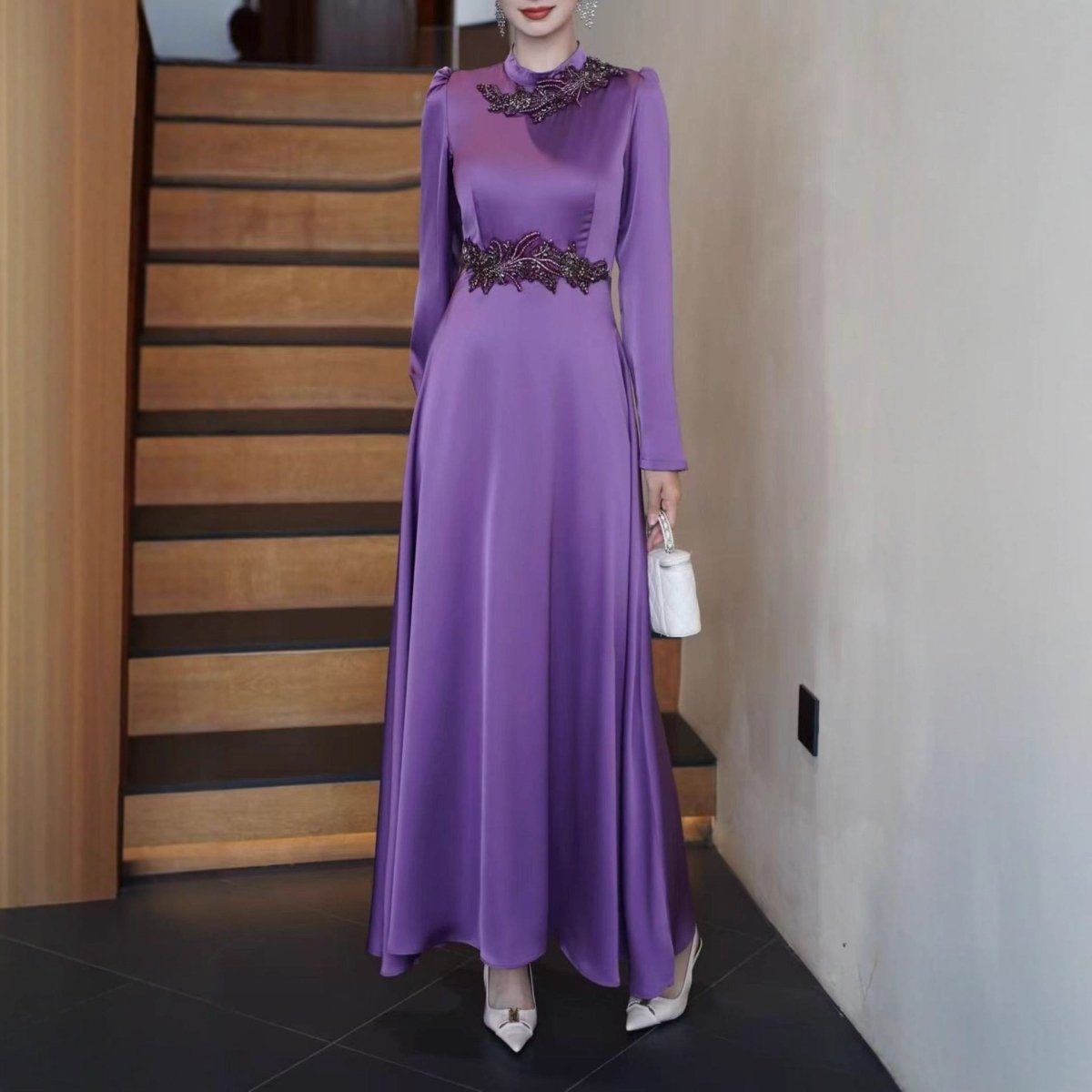 Beaded Embellished Maxi Dress(MS365) - Mariam's Collection