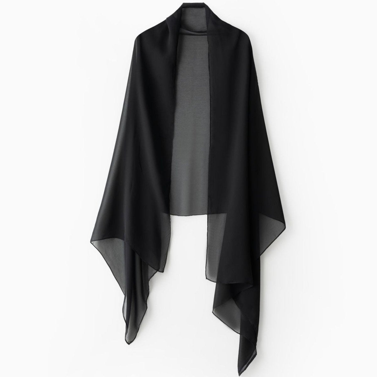 Black Sequin & Bead Embroidered Sleeve Open Abaya(MOA339) - Mariam's Collection