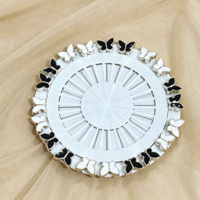 Black & White Enamel Hijab Pins Set(MAC434) - Mariam's Collection