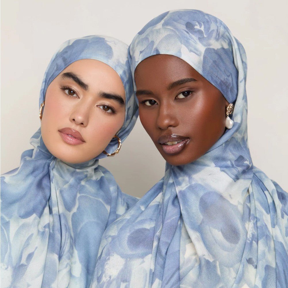 Blossom Watercolor Hijab‌ Versatile Soft Headscarf (MH163) - Mariam's Collection