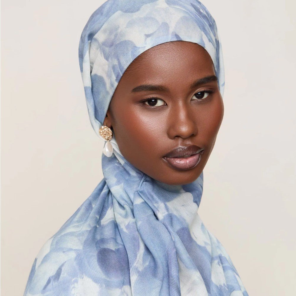 Blossom Watercolor Hijab‌ Versatile Soft Headscarf (MH163) - Mariam's Collection