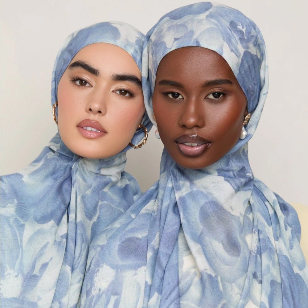 Blossom Watercolor Hijab‌ Versatile Soft Headscarf (MH163) - Mariam's Collection