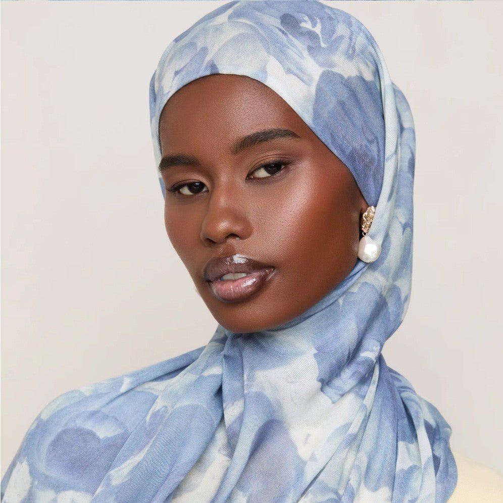Blossom Watercolor Hijab‌ Versatile Soft Headscarf (MH163) - Mariam's Collection