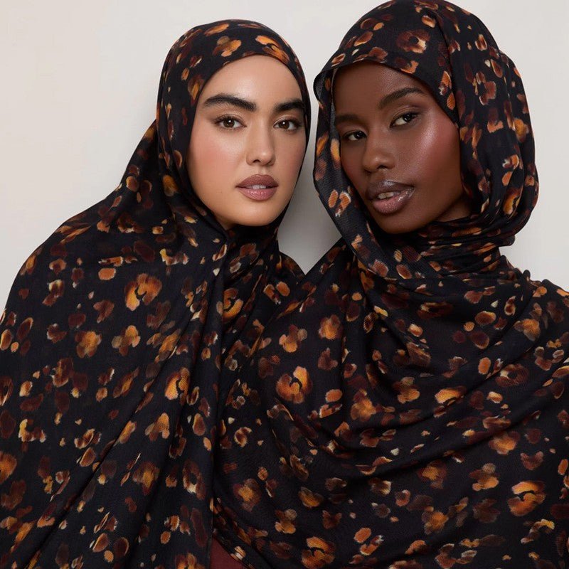 ‌Breathable Versatile Stylish Headscarf Floral - Print Hijab (MH177) - Mariam's Collection