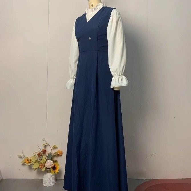 Double-Breasted Vest Dress with Shirt(MS286)