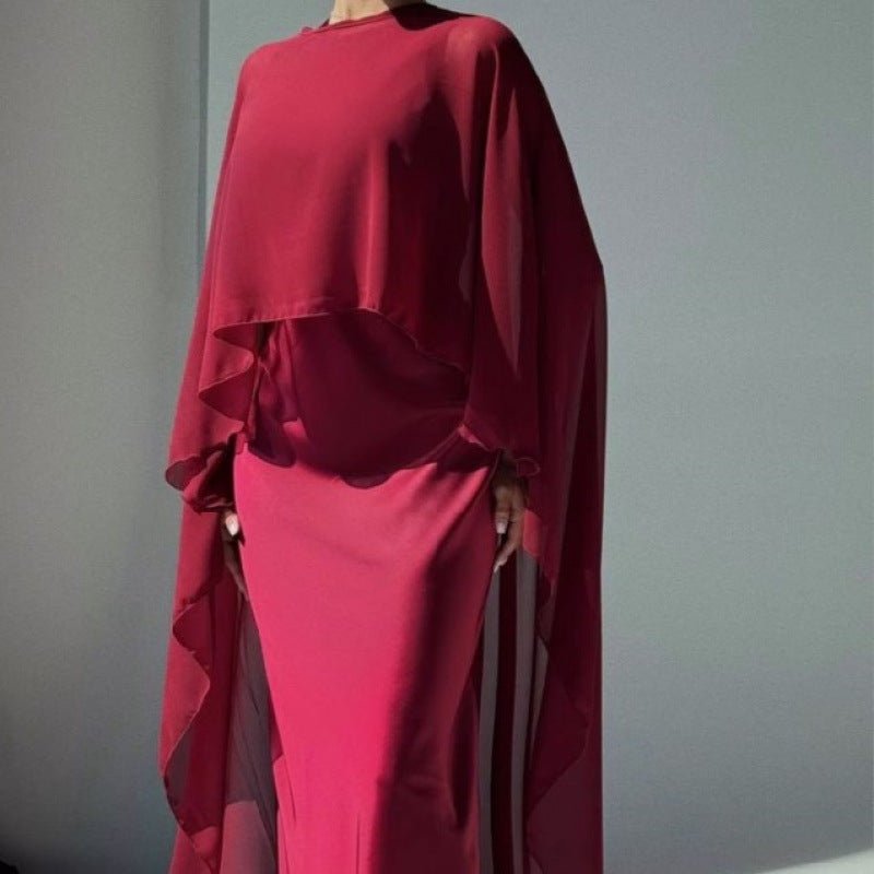Cape Overlay Abaya Dress(MS320) - Mariam's Collection