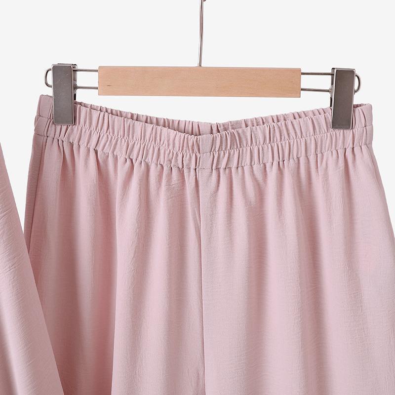 Casual Retro Shirt with Loose Long Pants 2 - Piece Set (MOA020) - Mariam's Collection