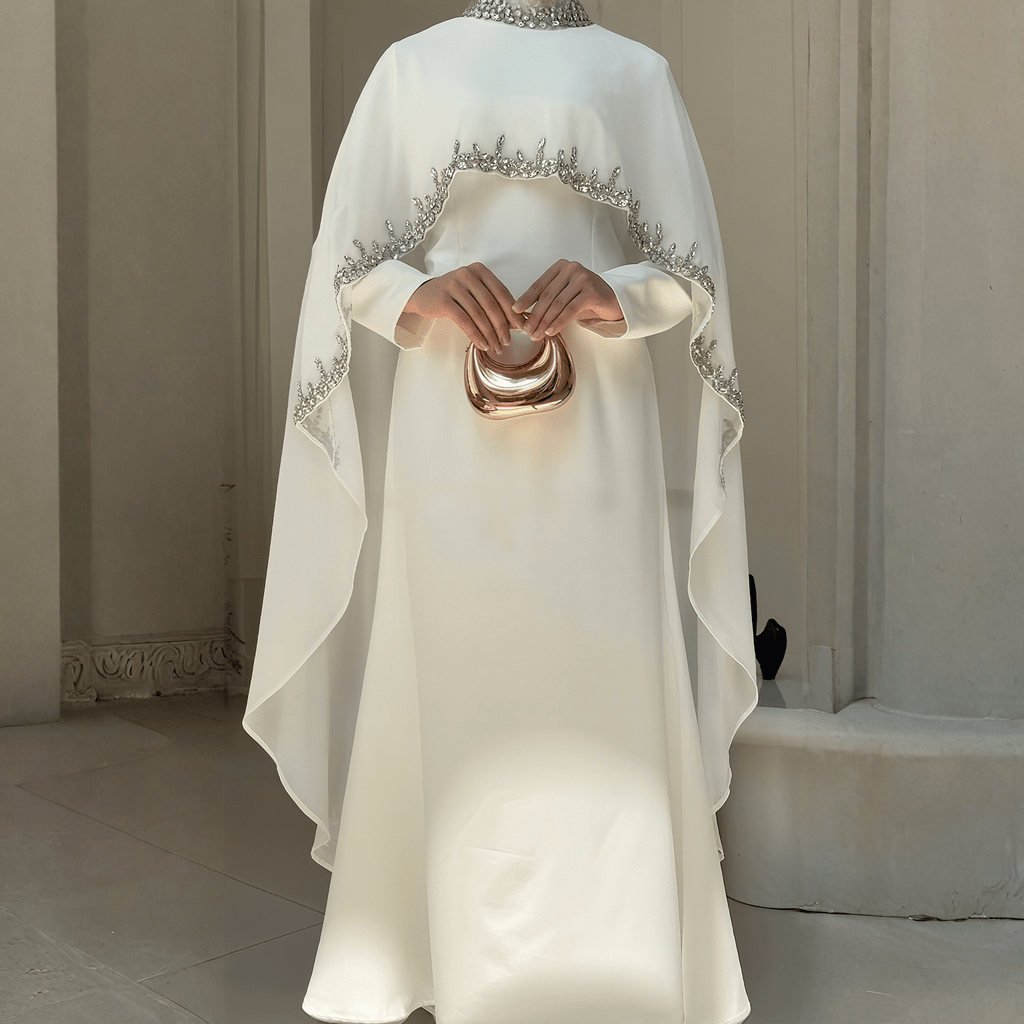 Celestial Rhinestone Cape Abaya | Luxury 2 - Piece Set (MA251) - Mariam's Collection