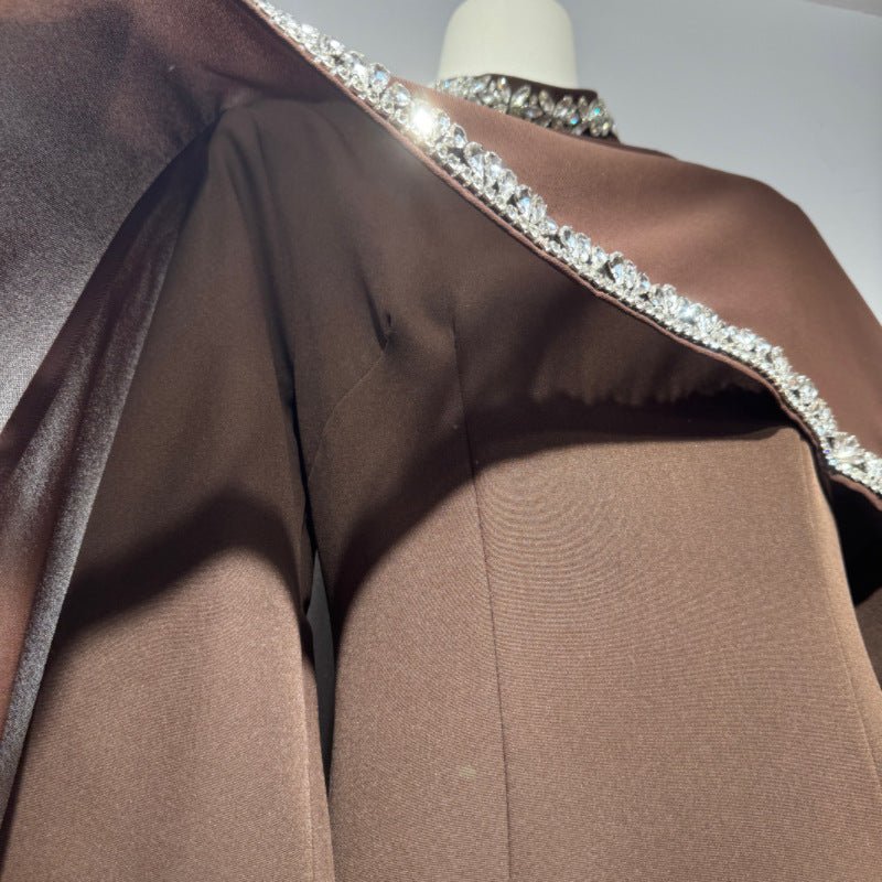 Celestial Rhinestone Cape Abaya | Luxury 2 - Piece Set(MA344) - Mariam's Collection