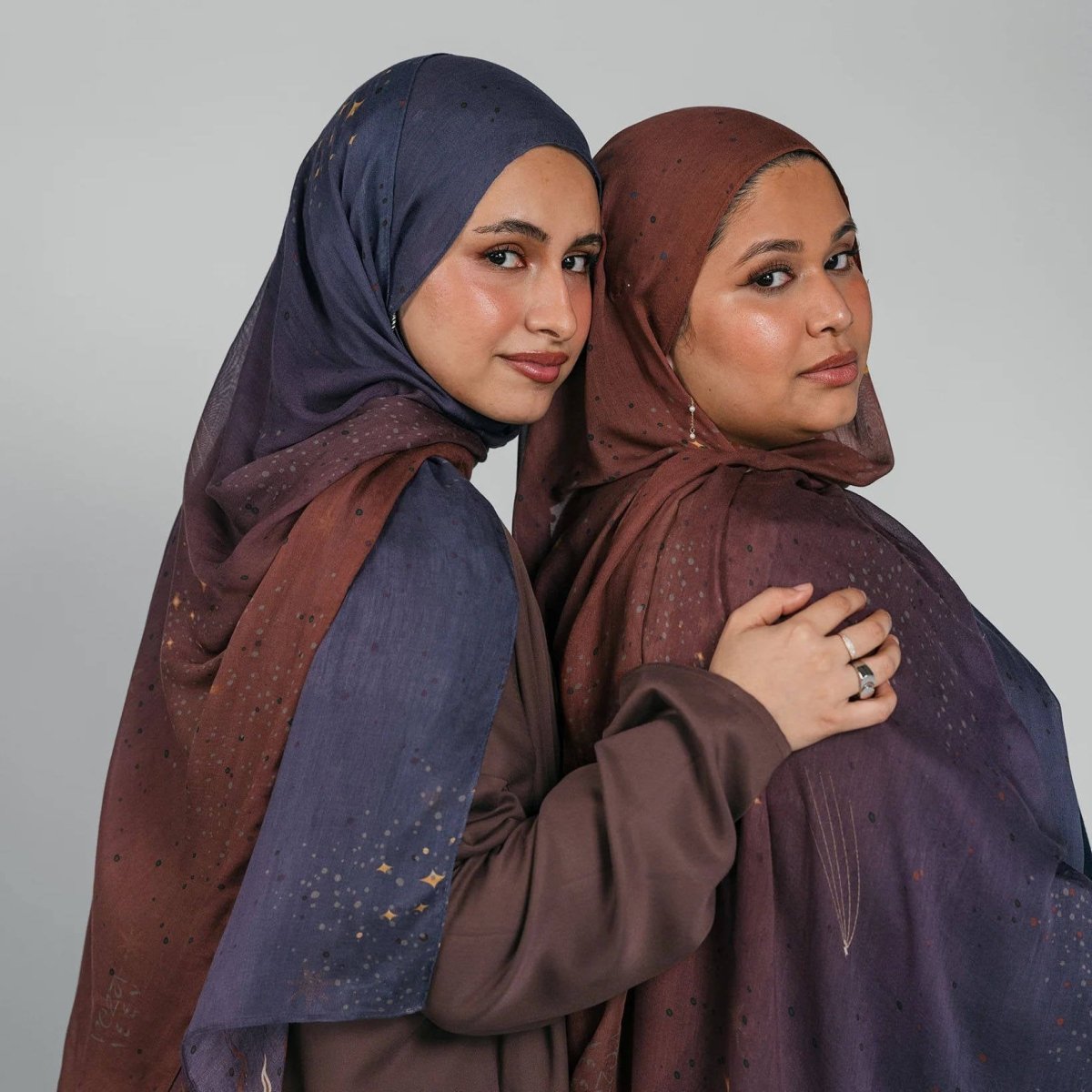 Celestial Sun & Galaxy Print Ombre Hijab Scarf(MH242) - Mariam's Collection