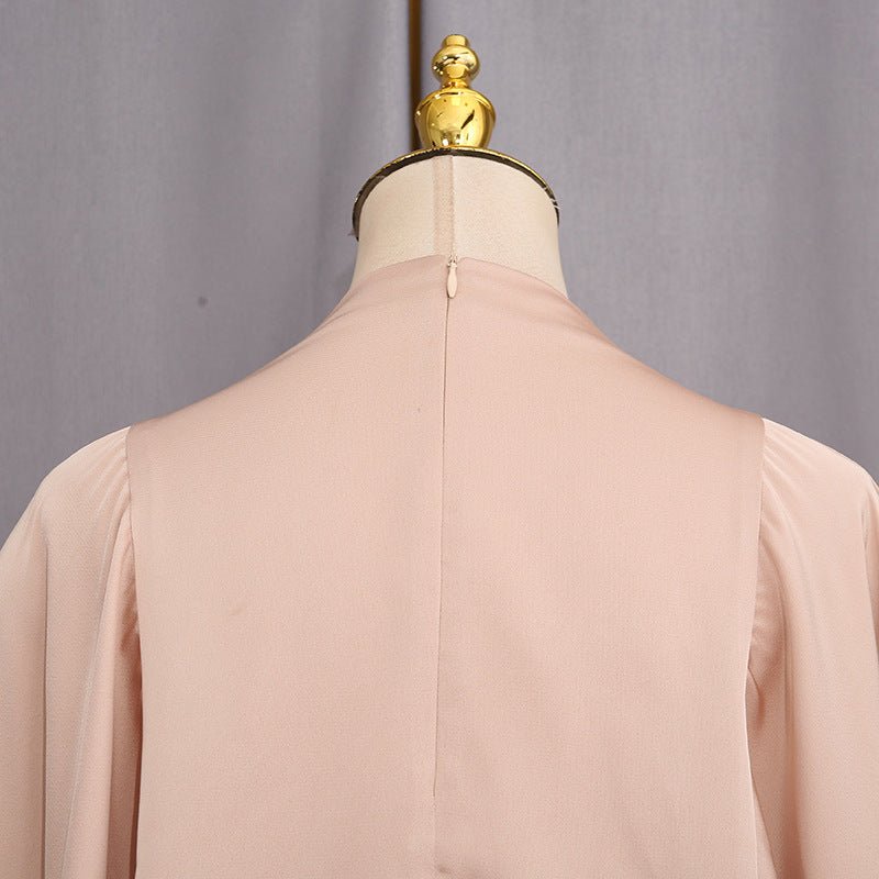 Champagne Satin Cape & Skirt Set(MS314) - Mariam's Collection