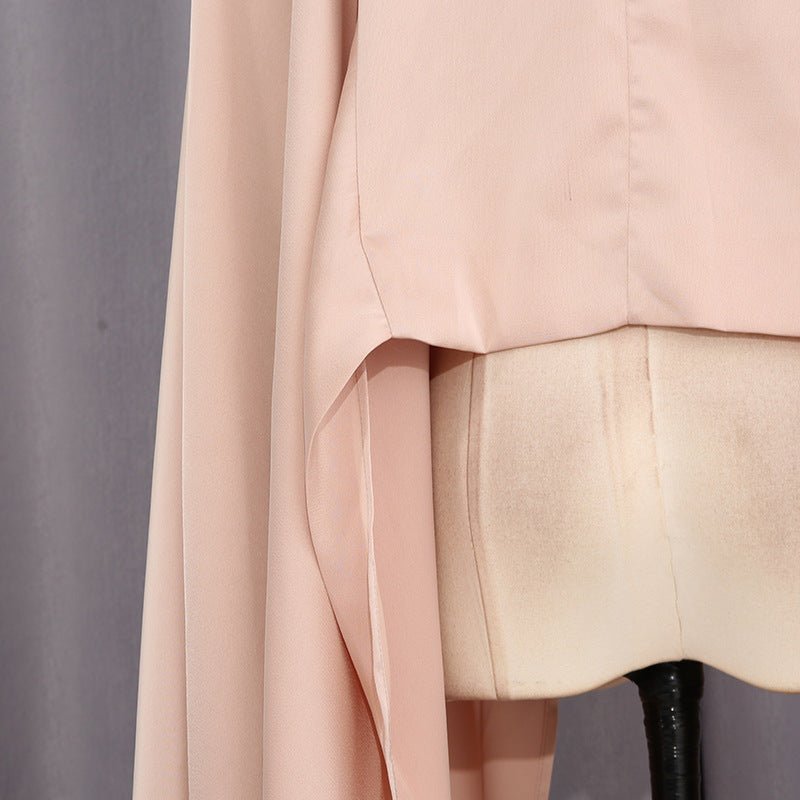 Champagne Satin Cape & Skirt Set(MS314) - Mariam's Collection